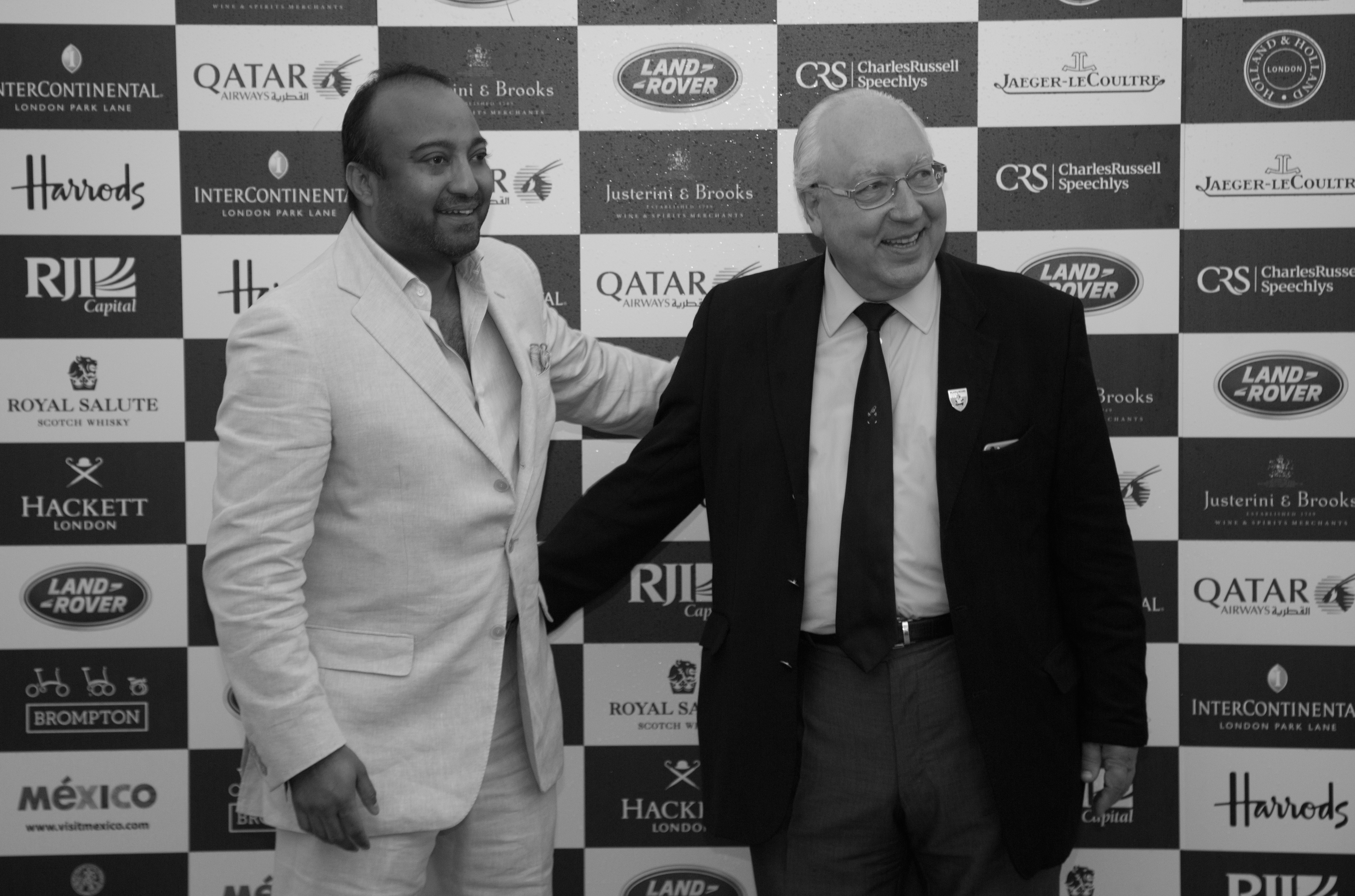 Ron Wahid, CEO of RJI Capital, posed with Urs Schwarzenbach, Swiss financier and host of British Polo Day at The River Field, Black Bears in Henley-on-Thames on June 20.